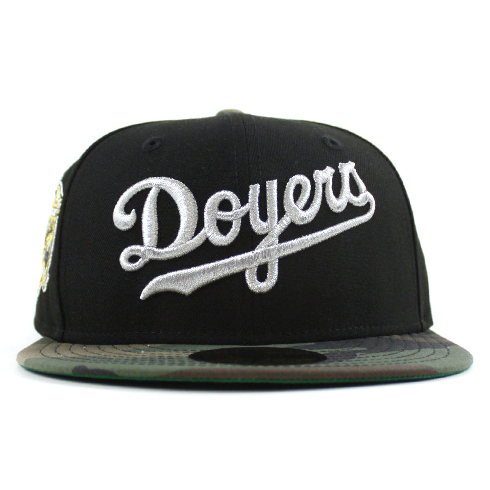 Los Angeles Dodgers 40th Anniversary New Era 59FIFTY Fitted Hat (Black Woodland Camo Green Under BRIM) 7
