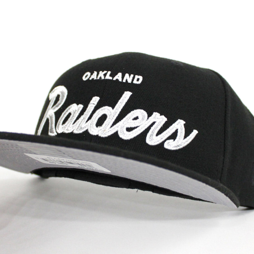 Oakland Raiders Script New Era 59Fifty Fitted Hat (Black Gray Under Br — free download