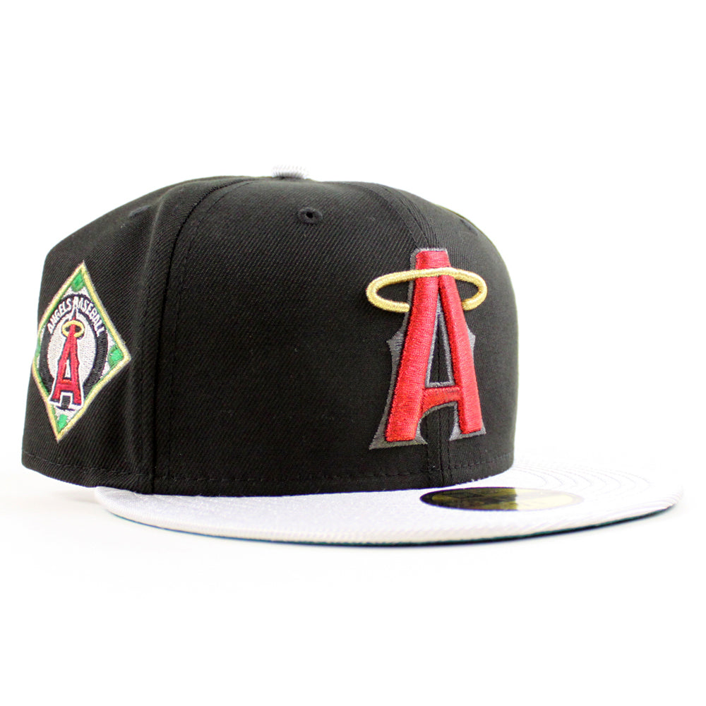 Anaheim Angels A City Connect New Era 59Fifty Fitted Hat (Chrome Black  Scarlet Under Brim)