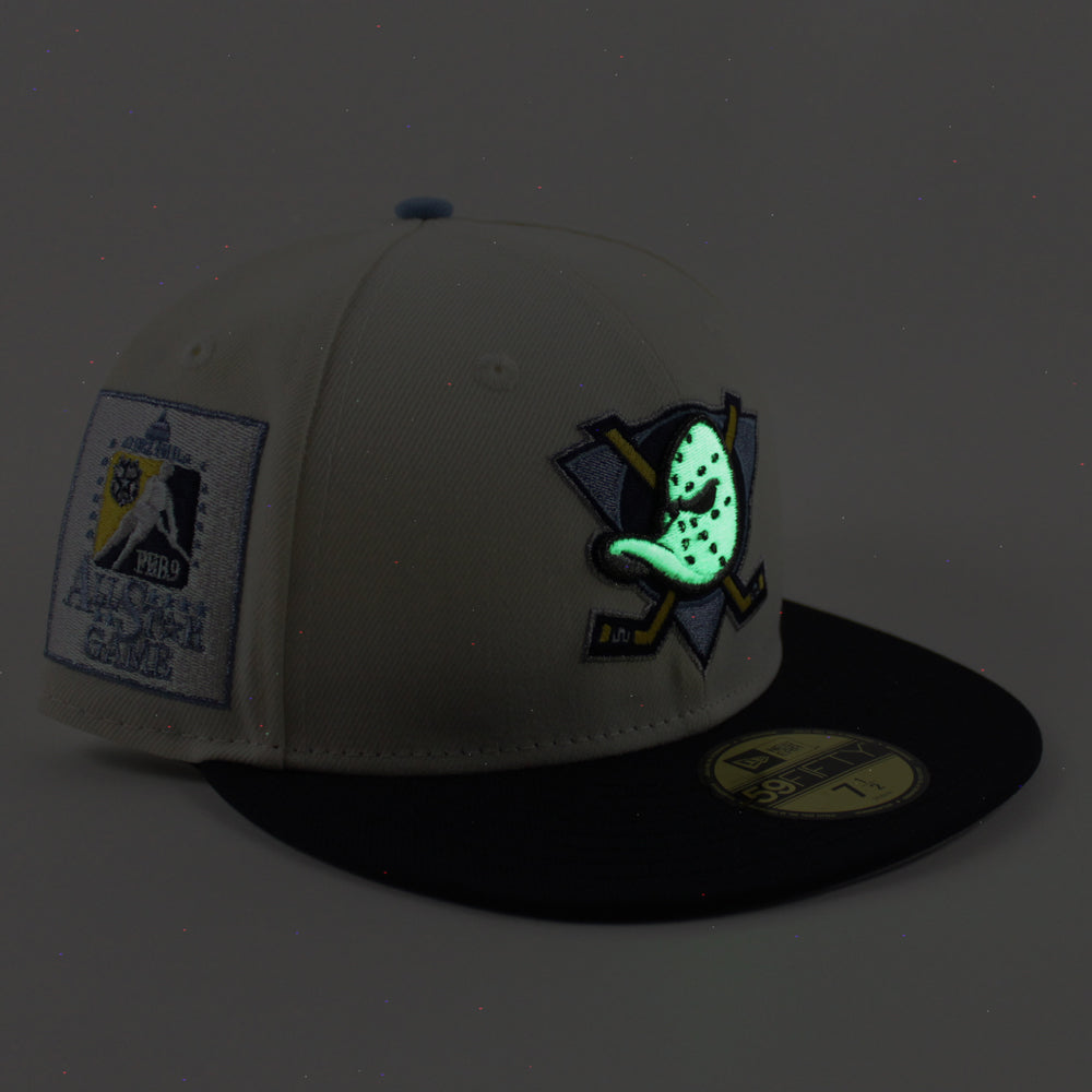 Anaheim Ducks 25 Years New Era 59Fifty Fitted Hat (Chrome White