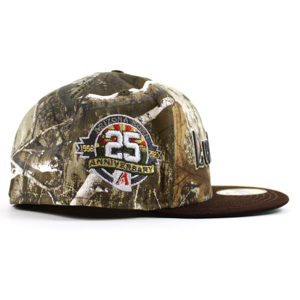 Red Arizona Diamondbacks Camo Visor Gray Bottom 25th Anniversary Side Patch New Era 59FIFTY Fitted 71/4