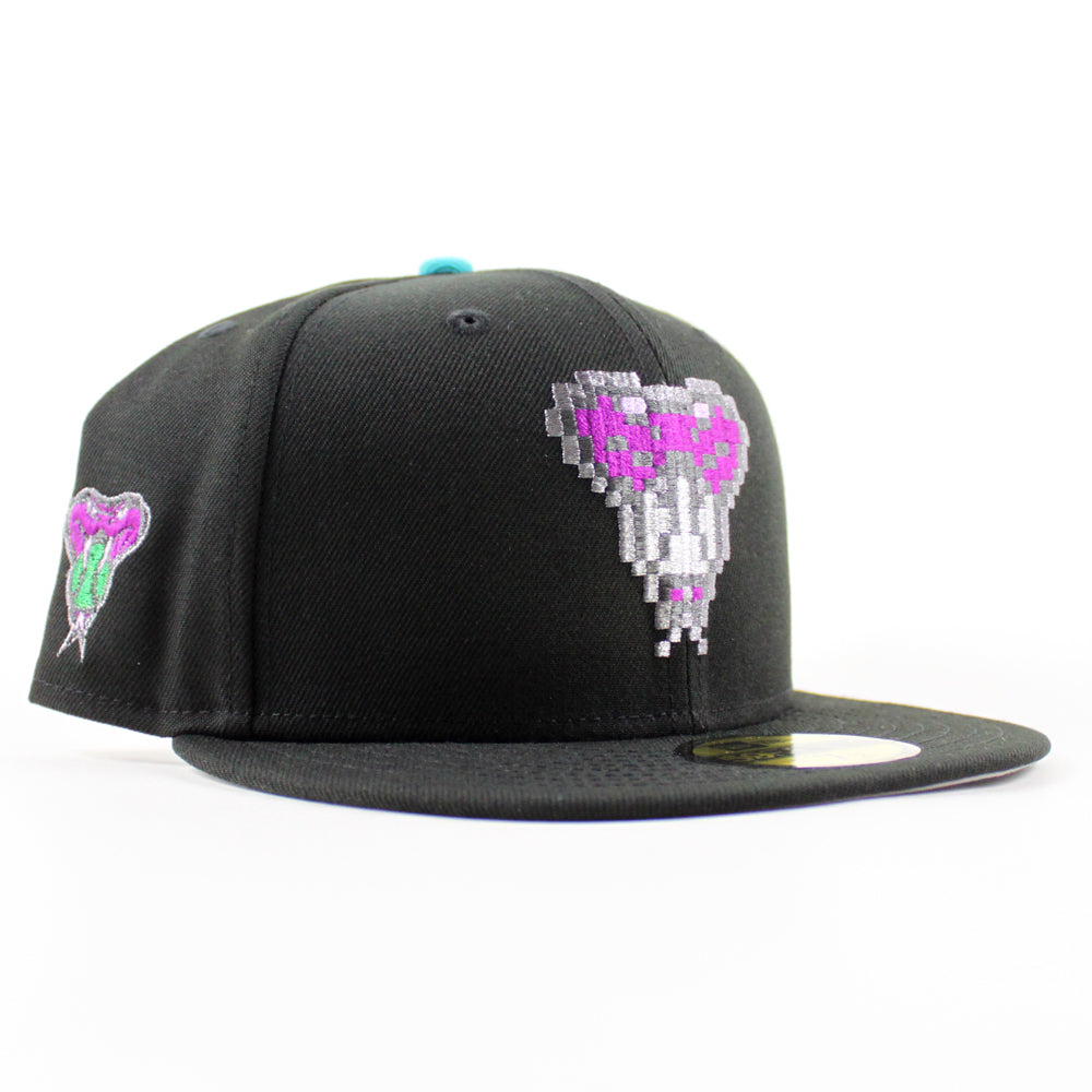 【7 5/8 】GAME CUSTOM NEW ERA 59FIFTY New Era Blank Custom 59FIFTY Fitted Cap (6 7/8, Black/Grey