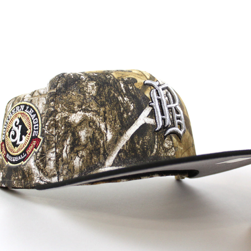 Birmingham Barons Southern League Patch New Era 59Fifty Fitted hats  (RealTree Camo Black and Green UNDER BRIM)