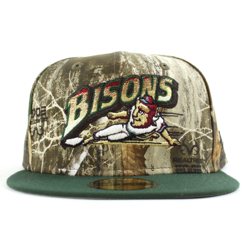 Buffalo Bisons New Era 59Fifty Fitted Hat (Real Tree Cilantro Gray
