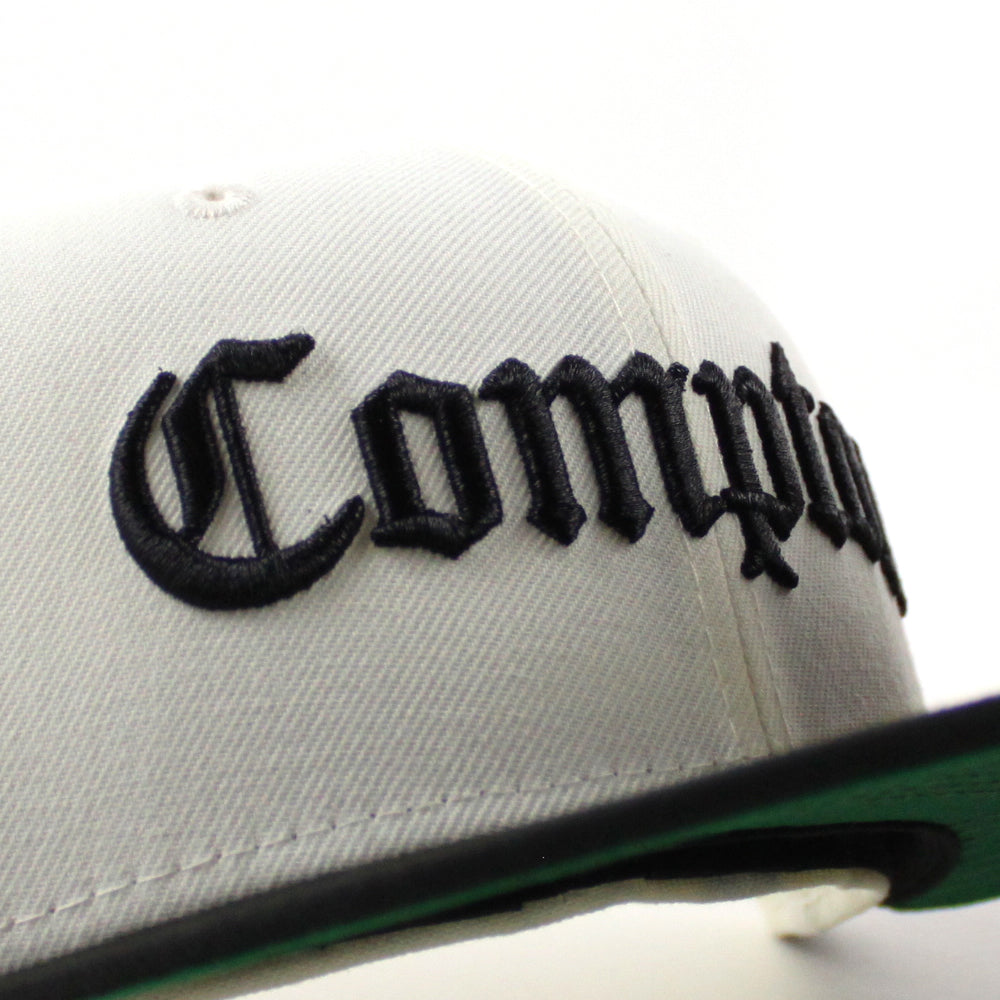 Compton New Era 59fifty Fitted Hat (Chrome White Black Green Under Bri ...