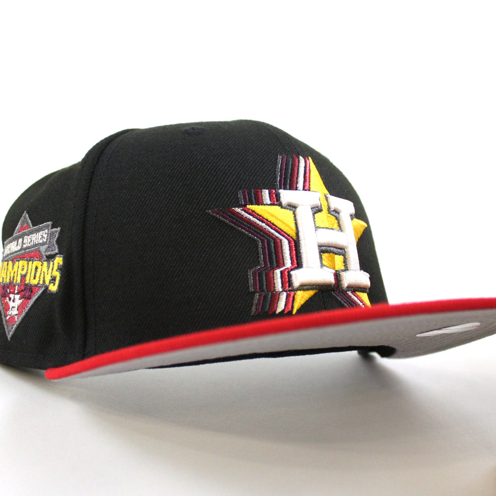 Houston Astros 2022 World Series Champions New Era 59FIFTY Fitted Hat (Black Red Green Under BRIM) 7 3/8