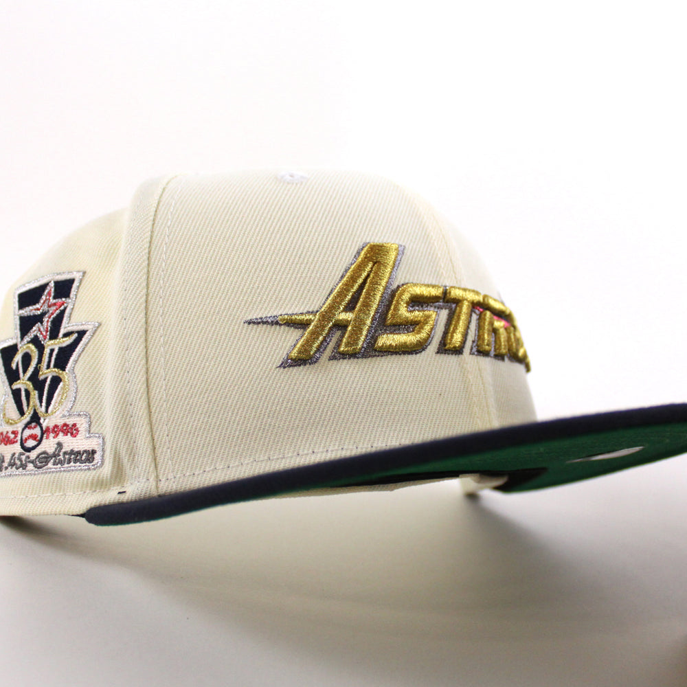 Houston Astros 35 Years New Era 59FIFTY Fitted Hat (Chrome White Navy Green Under BRIM) 8