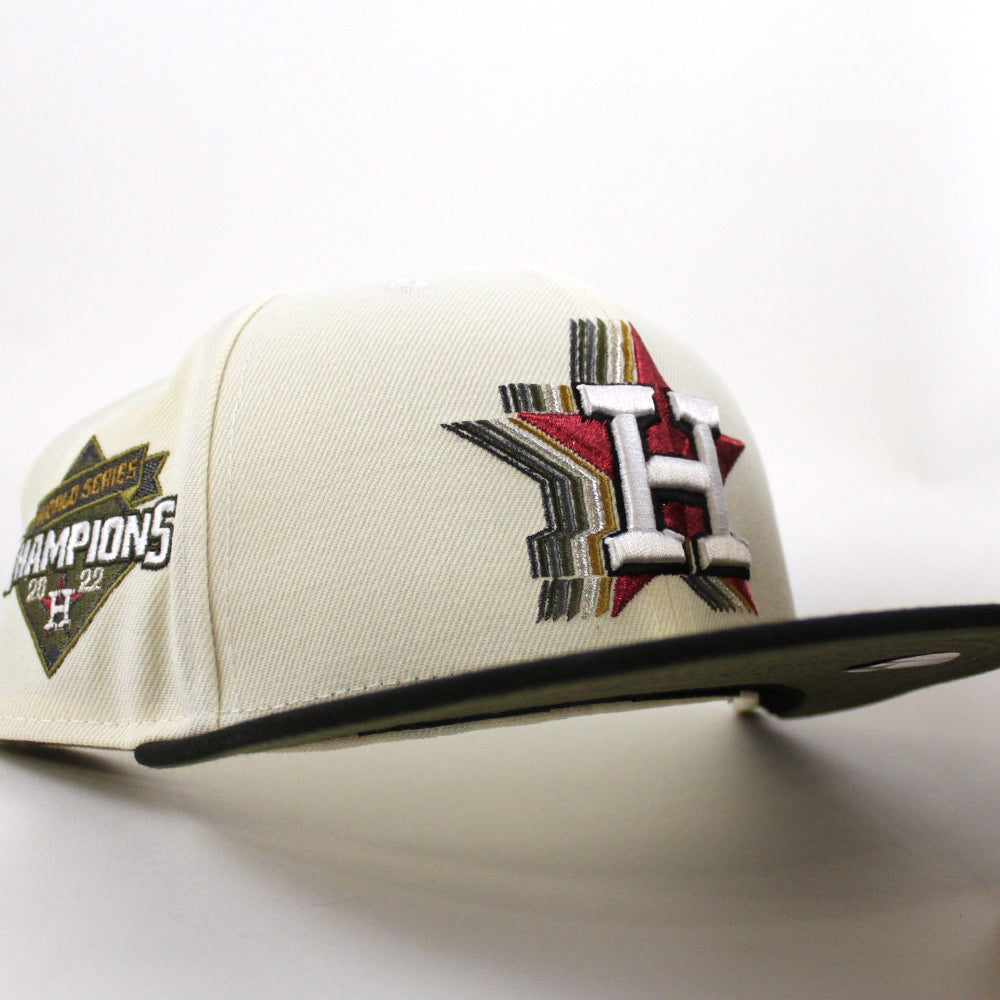 Houston Astros 2022 World Series Champions New Era 59FIFTY Fitted Hat (Black Red Green Under BRIM) 7 3/8