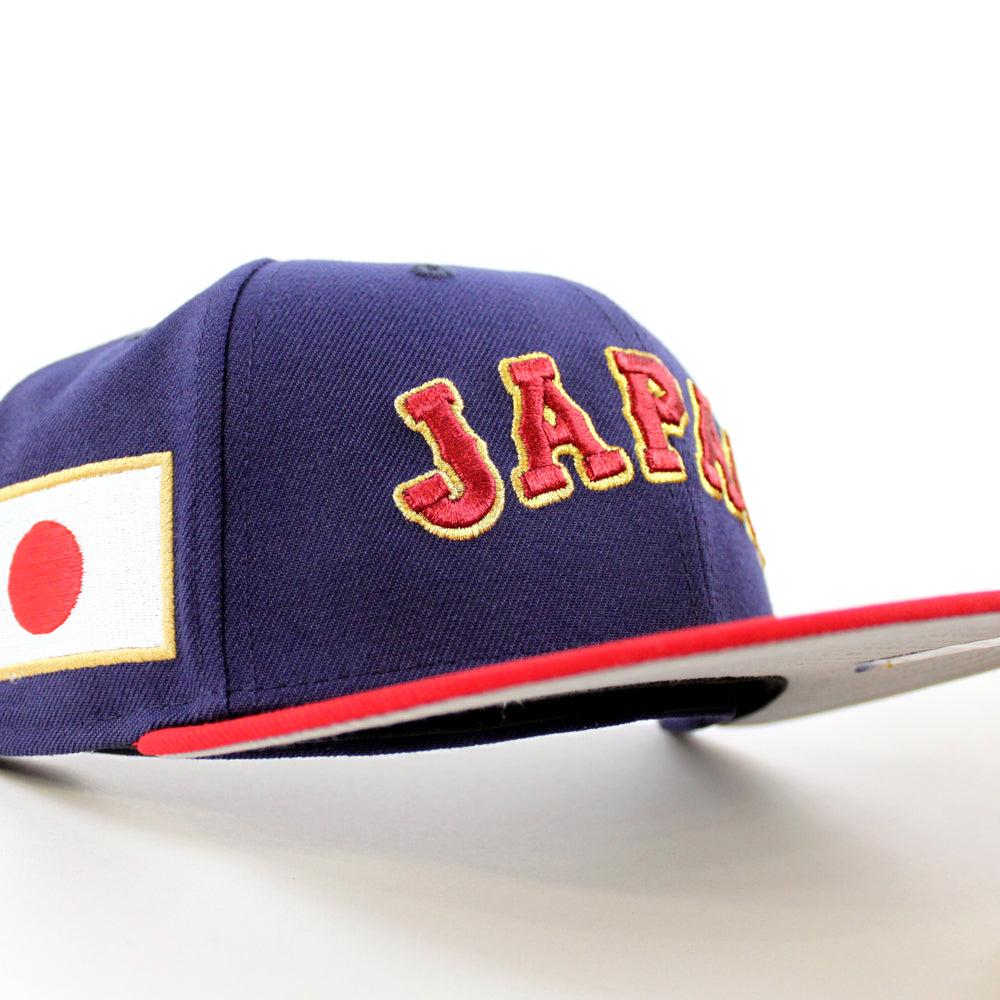 Japan 2023 World Baseball Classic (WBC) New Era 59Fifty Fitted Hat (Navy  Red Grey Under Brim)