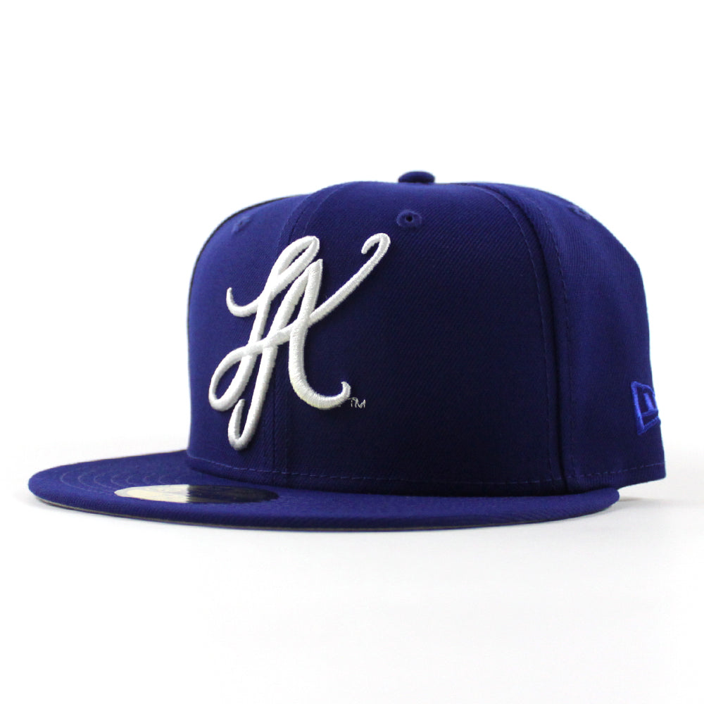LA Script New Era 59Fifty Hat (Dark Royal Blue GRAY UNDER BRIM) – ECAPCITY