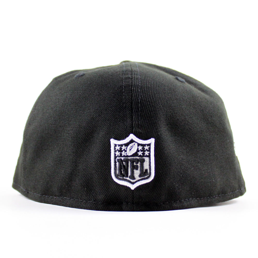 Las Vegas Raiders New Era Custom Black Patches All Over 59FIFTY Fitted Hat, 7 5/8 / Black