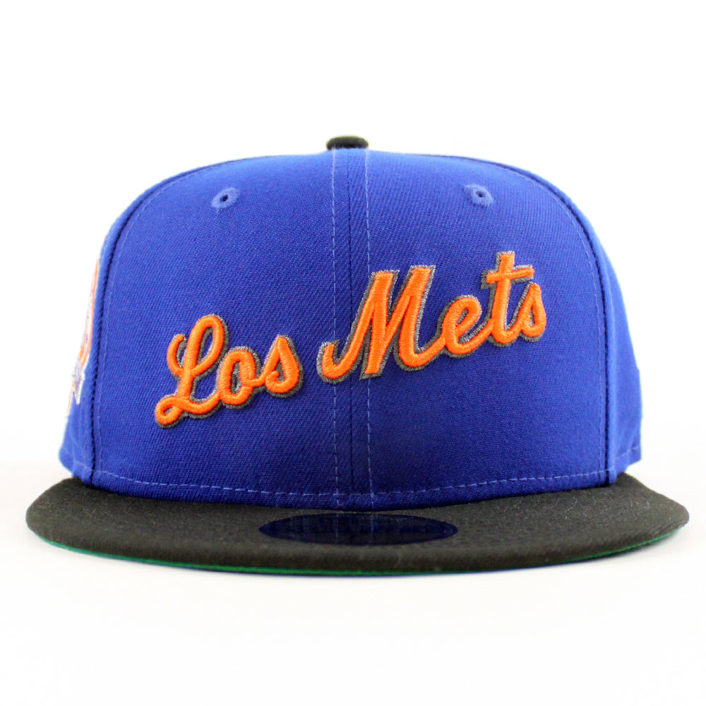 Los Mets New York Mets 60th Anniversary New Era 59FIFTY Fitted Hat (Royal Blue Black Green Under BRIM) 7 3/4