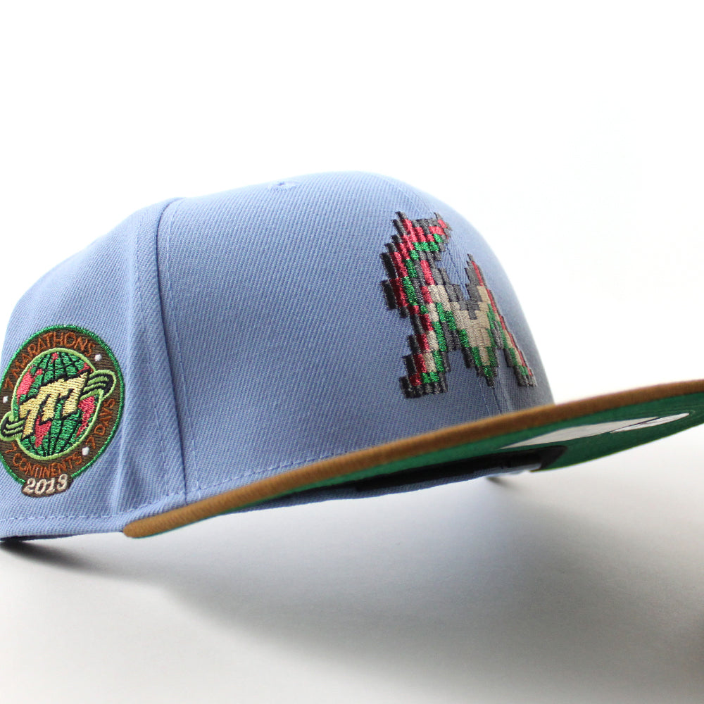 Miami Marlins 777 Patch New Era 59Fifty Fitted Hat (Birdseye Blue