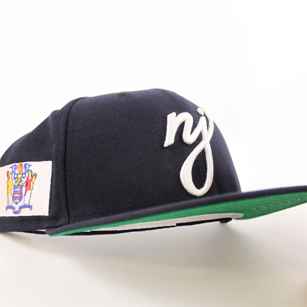 NJ Script New Era 59Fifty Fitted Hat (Navy Green Under Brim) – ECAPCITY