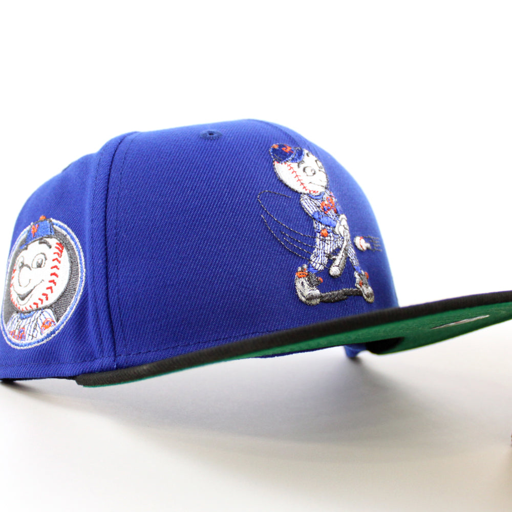 Los Mets New York Mets 60th Anniversary New Era 59FIFTY Fitted Hat (Royal Blue Black Green Under BRIM) 7 3/4