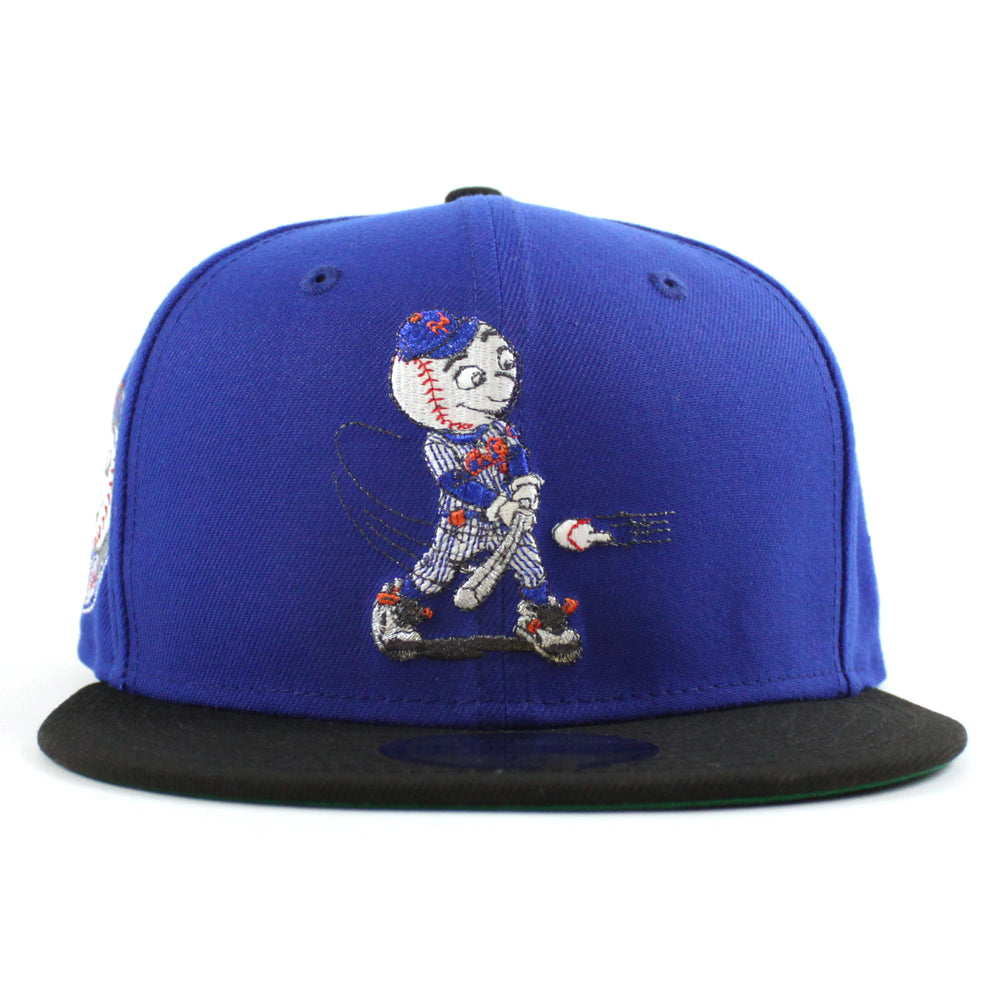 New York Mets Old Timers Day Patch New Era 59FIFTY Fitted Hat (Blue Black Green Under BRIM) 7 5/8