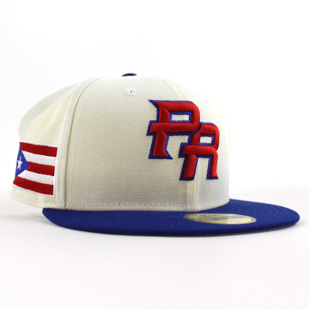 Puerto Rico 2023 World Baseball Classic (WBC) New Era 59FIFTY Fitted Hat (Chrome White Blue Gray Under BRIM) 7