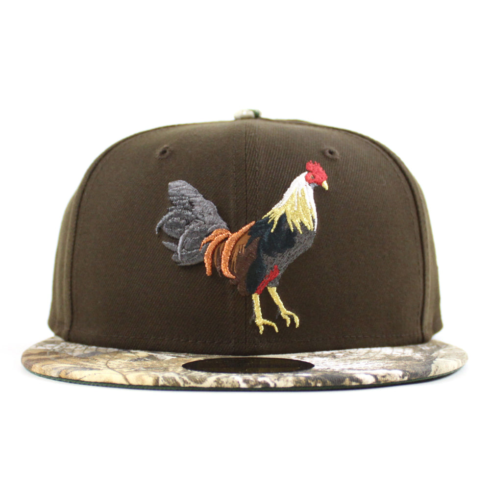 ROOSTER New Era 59Fifty Fitted Hat (Brown Real Tree Green Under Brim)