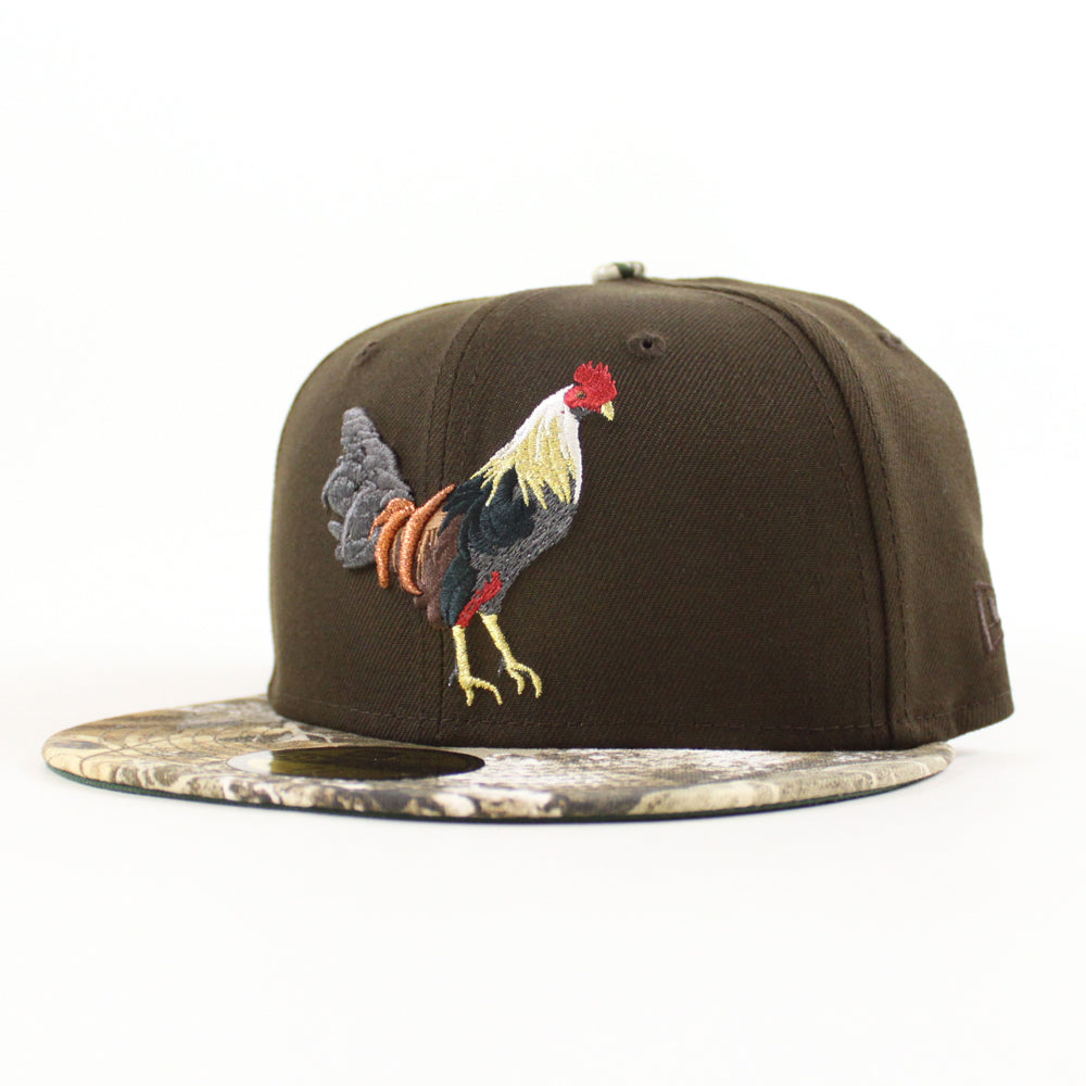 ROOSTER New Era 59Fifty Fitted Hat (Brown Real Tree Green Under