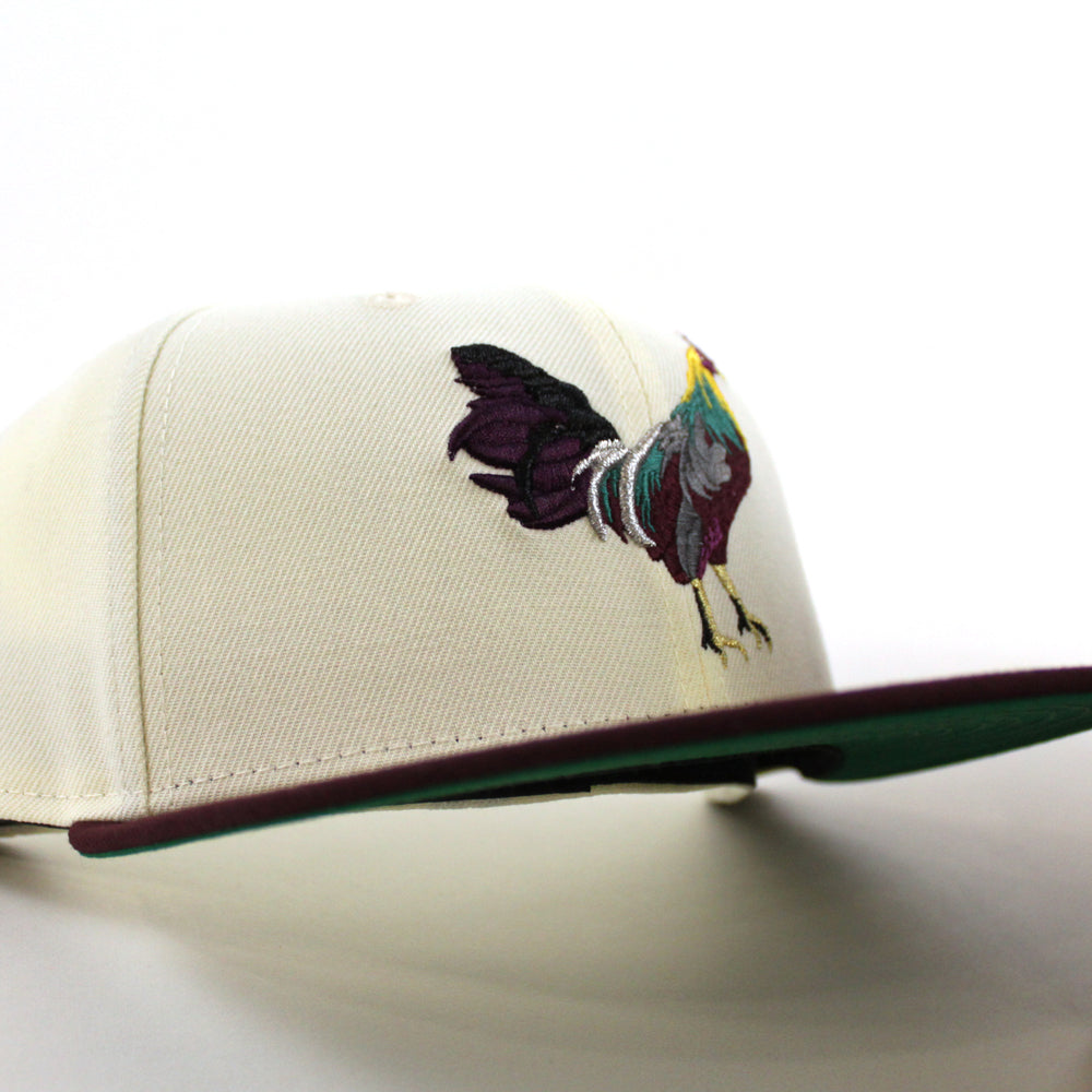 ROOSTER New Era 59Fifty Fitted Hat (Chrome White Maroon Green