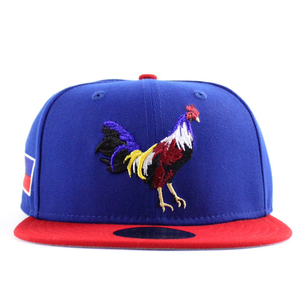 ROOSTER New Era 59Fifty Fitted Hat (Chrome White Maroon Green