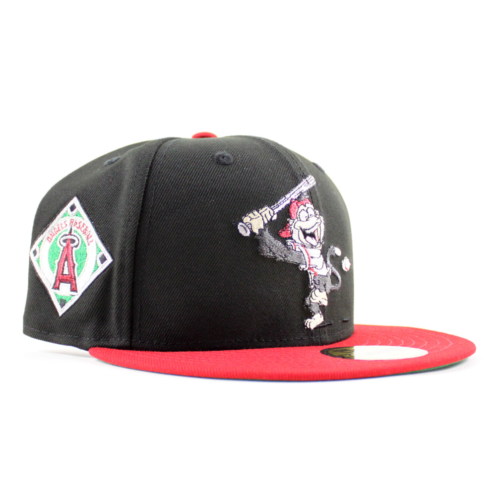 Red Rally Monkey Rally Monkey Los Angeles Angels Baseball Patch New Era 59Fifty Fitted ...