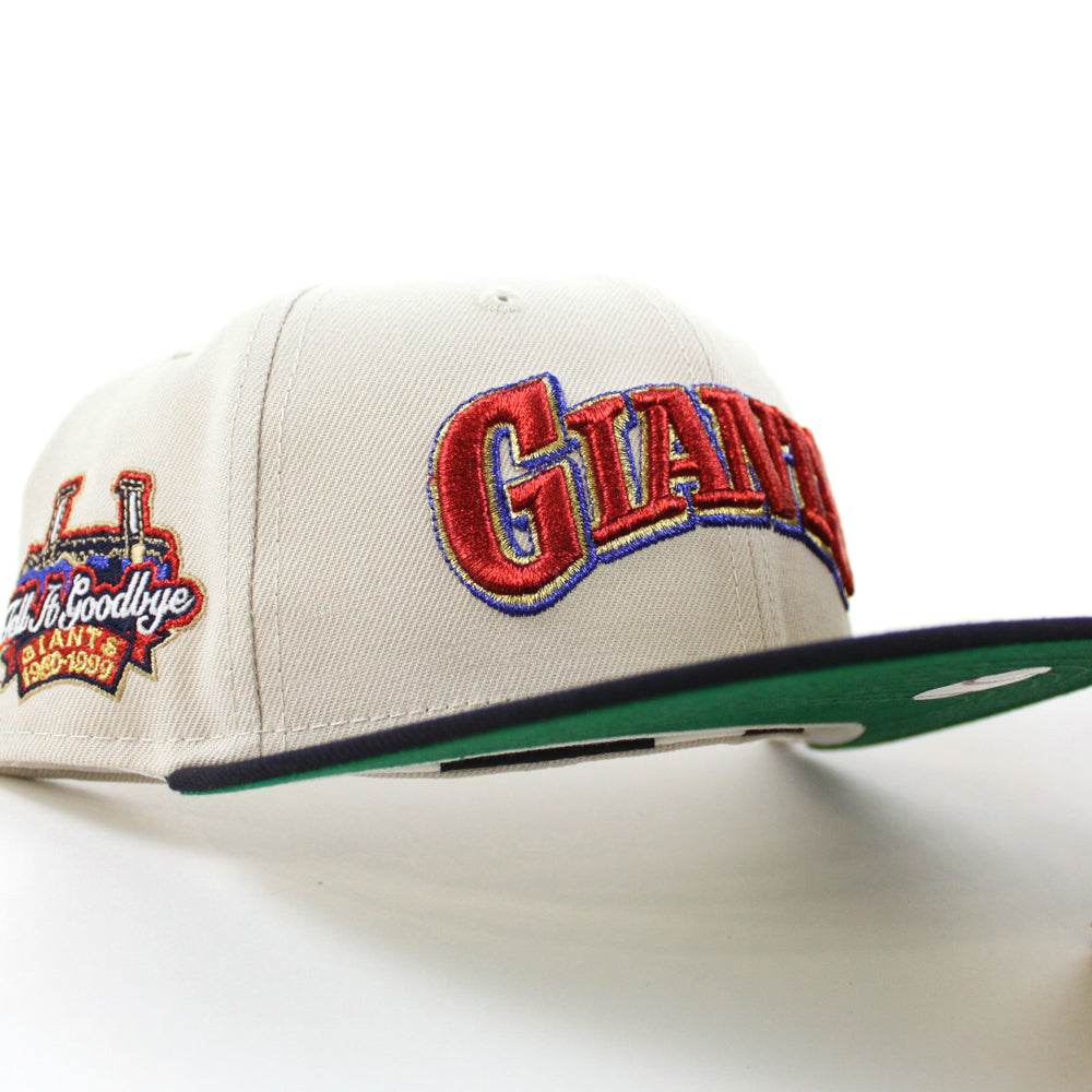 San Francisco Giants Tell It Good Bye New Era 59FIFTY Fitted Hat (Stone Navy Green Under BRIM) 7 3/4