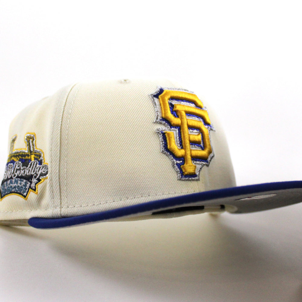 San Francisco Giants Tell It Goodbye New Era 59FIFTY Fitted Hat (Chrome Royal Blue Gray Under BRIM) 7 1/8