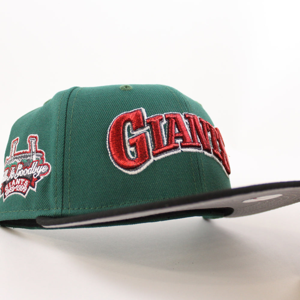San Francisco Giants Tell It Goodbye Patch New Era 59FIFTY Fitted Hat (Emerald Black Gray Under BRIM) 7 1/8