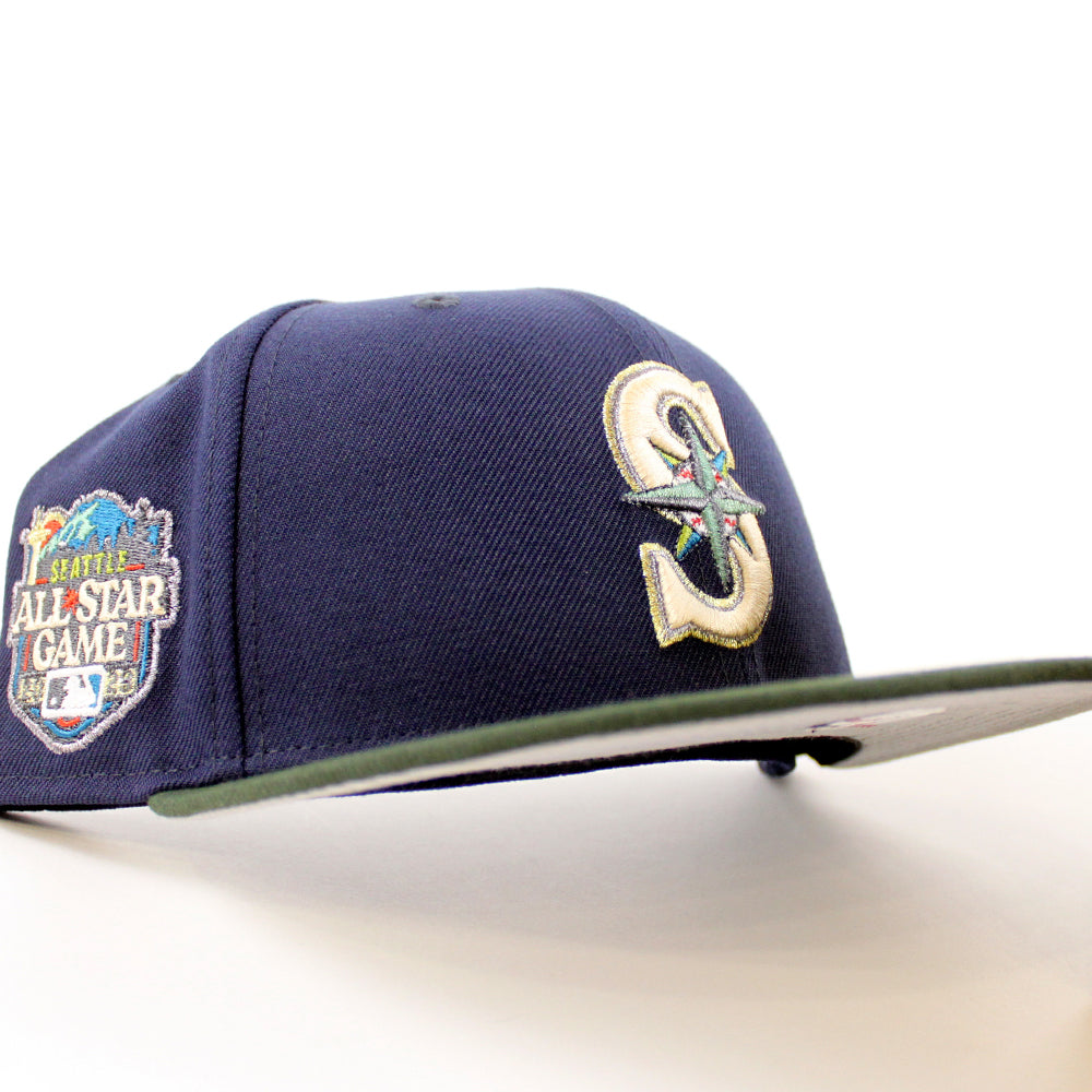 Seattle Mariners 2023 All Star Game New Era 59FIFTY Fitted Hat (Navy Seaweed Green Gray Under BRIM) 8