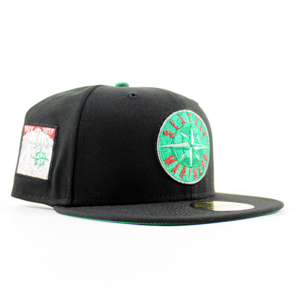Seattle Mariners 40 Years Patch New Era 59Fifty Fitted Hat (Black