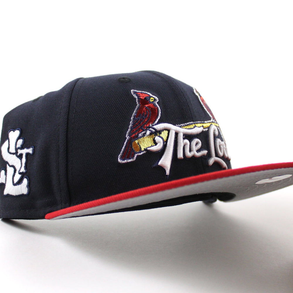 St. Louis Cardinals The Lou STL Patch New Era 59Fifty Fitted Hat (Navy ...