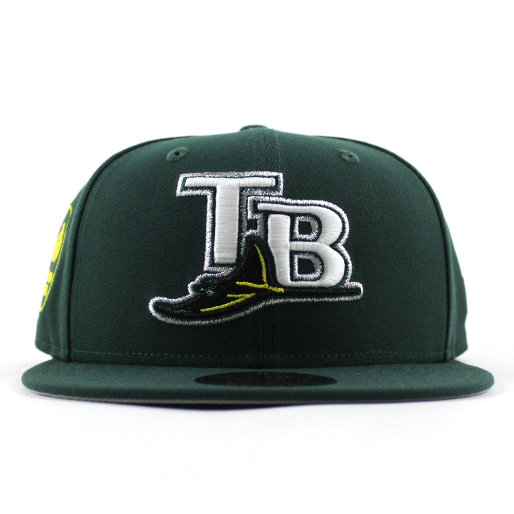 Devil Rays Fitted Tampa Bay Devil Rays Platanos Power New Era 59Fifty Fitted Hat (Dark G ...