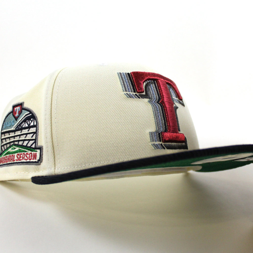 Texas Rangers Chrome White/Black New Era 59FIFTY Fitted Hat 7 1/4