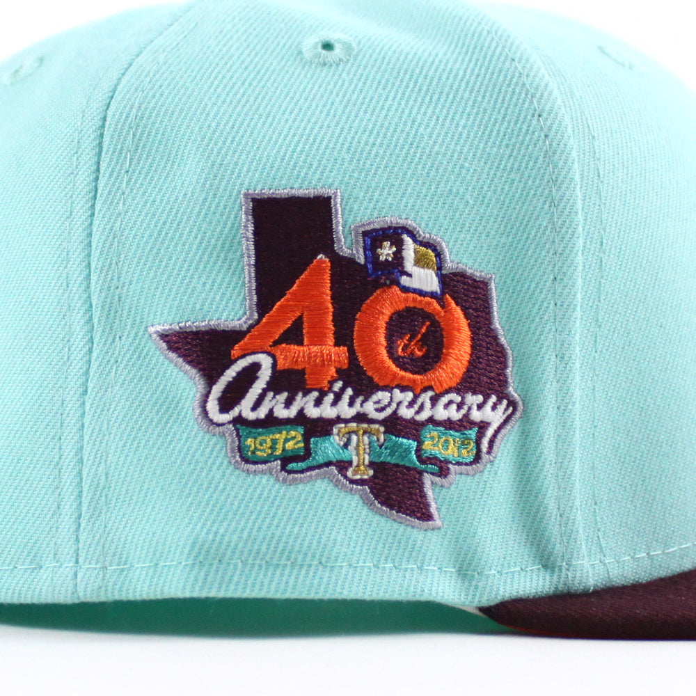 Texas Rangers 40TH ANNIVERSARY New Era 59Fifty Fitted Hat (Tint Blue M ...