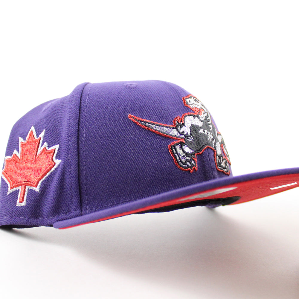 Eastern Raptors Hat Toronto Raptors Maple Leaf Patch New Era 59Fifty Fitted Hat (Purple Re ...