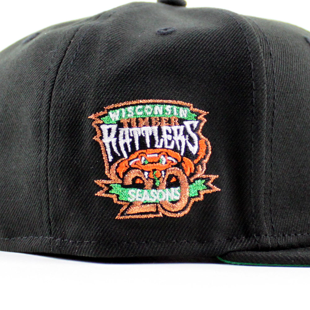 Script R Rattler Hat WISCONSIN TIMBER RATTLER 20th Season Anniversary New Era 59Fifty Fitte ...