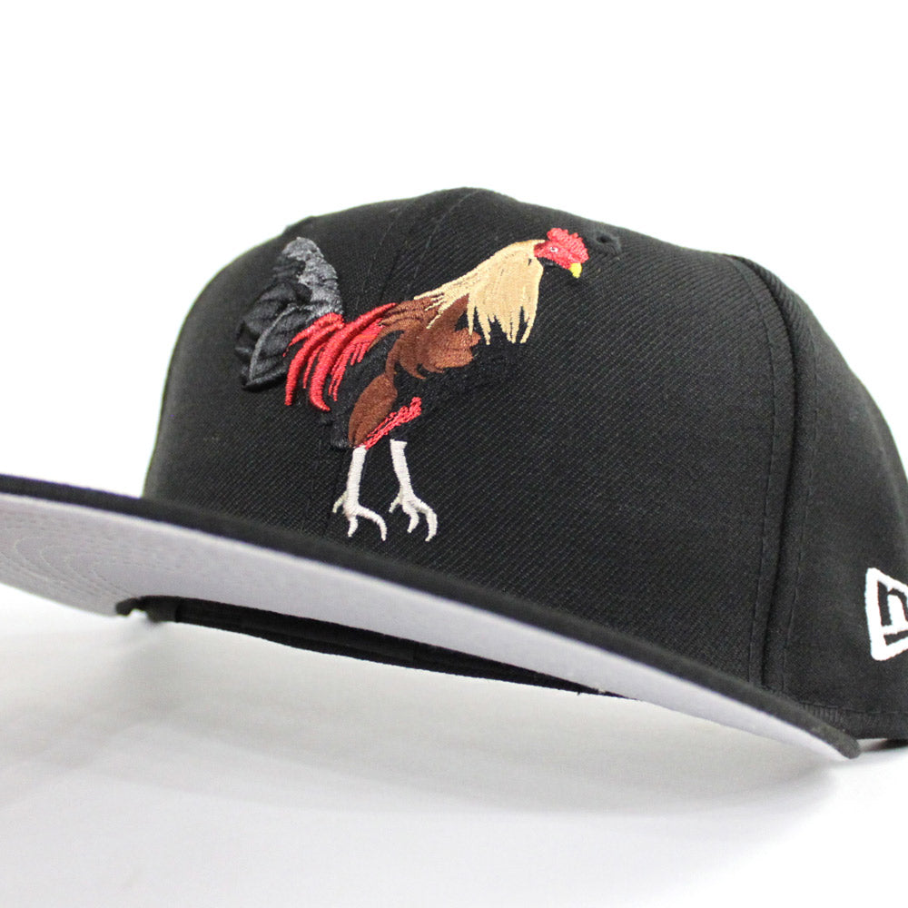 ROOSTER New Era 59Fifty Fitted Hat Black Gray Under Brim ECAPCITY