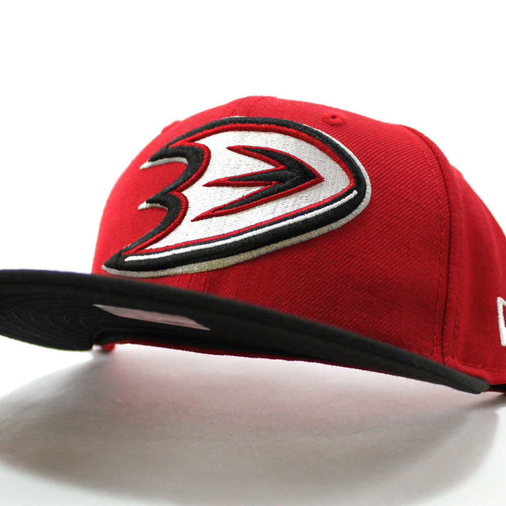 Anaheim Ducks New Era 59FIFTY Fitted Hat (Red Black) 7 1/8