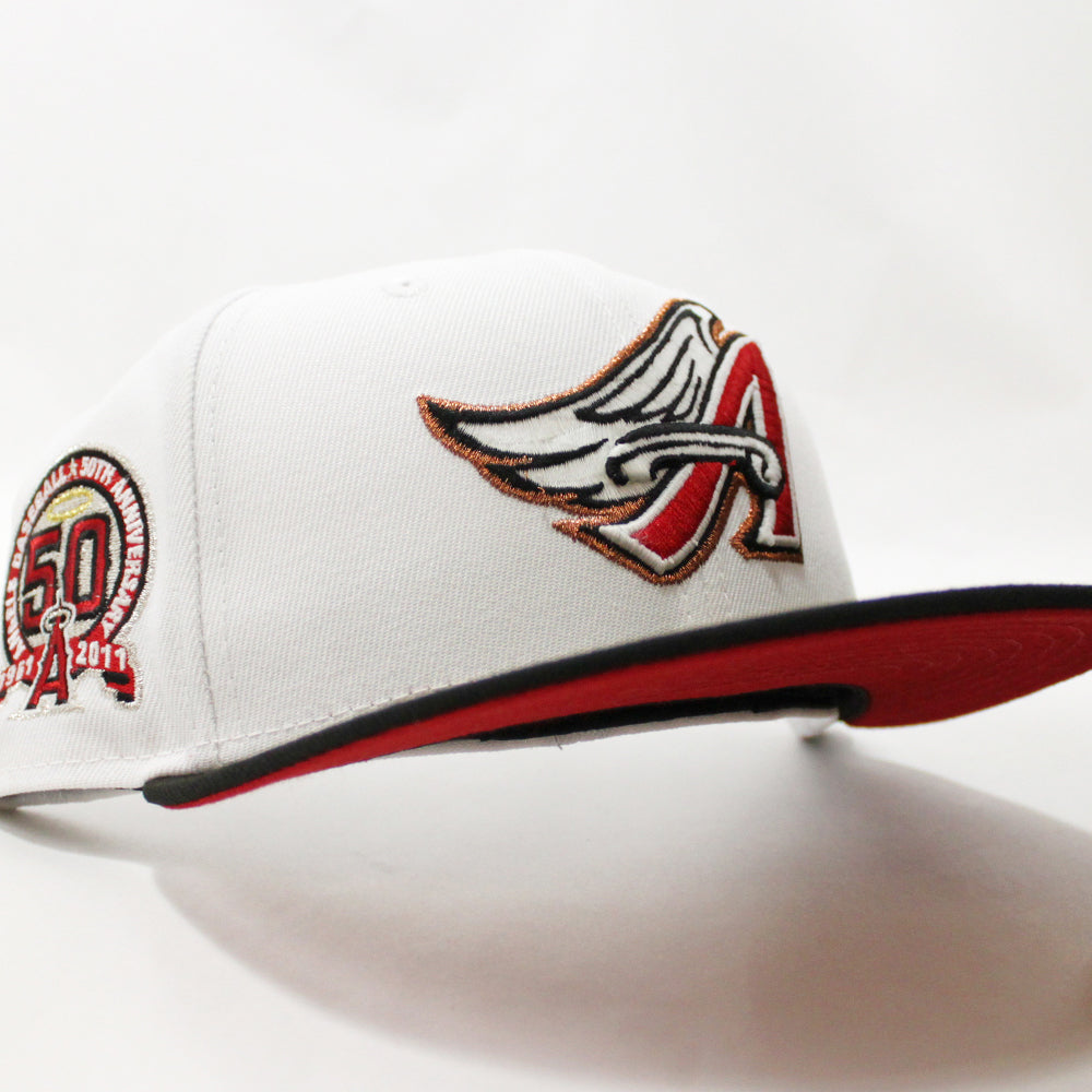 Anaheim Angels 50th Anniversary New Era 59Fifty Fitted Hat (GITD White –  ECAPCITY