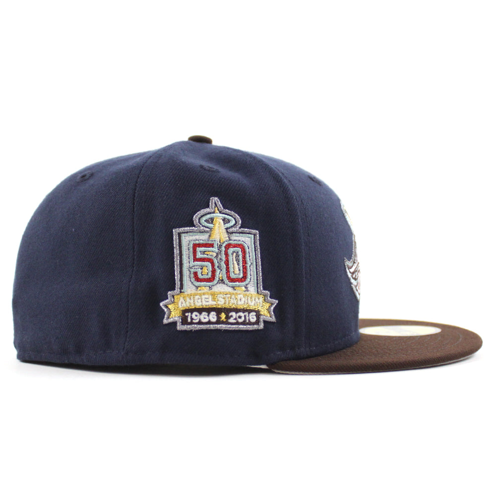 Anaheim Angels 50th Anniversary New Era 59Fifty Fitted Hat (Navy Burnt ...