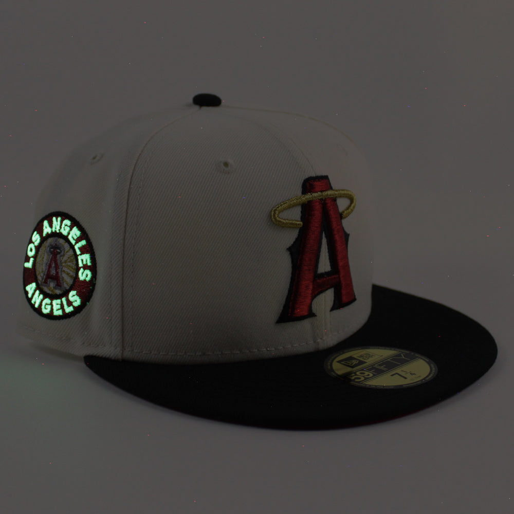 Anaheim Angels A City Connect New Era 59FIFTY Fitted Hat (Chrome White Black Red Under BRIM) 7 7/8