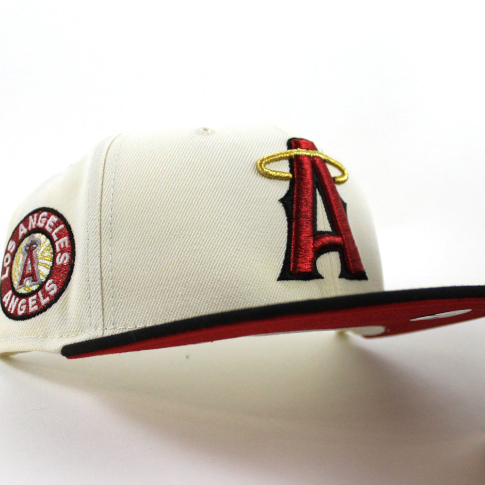 Anaheim Angels A City Connect New Era 59FIFTY Fitted Hat (Chrome White Black Red Under BRIM) 7 7/8