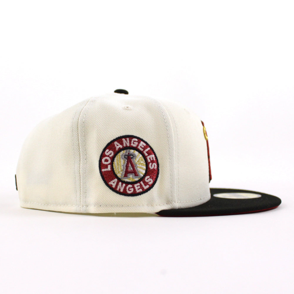 Anaheim Angels A City Connect New Era 59FIFTY Fitted Hat (Chrome White Black Red Under BRIM) 7 7/8