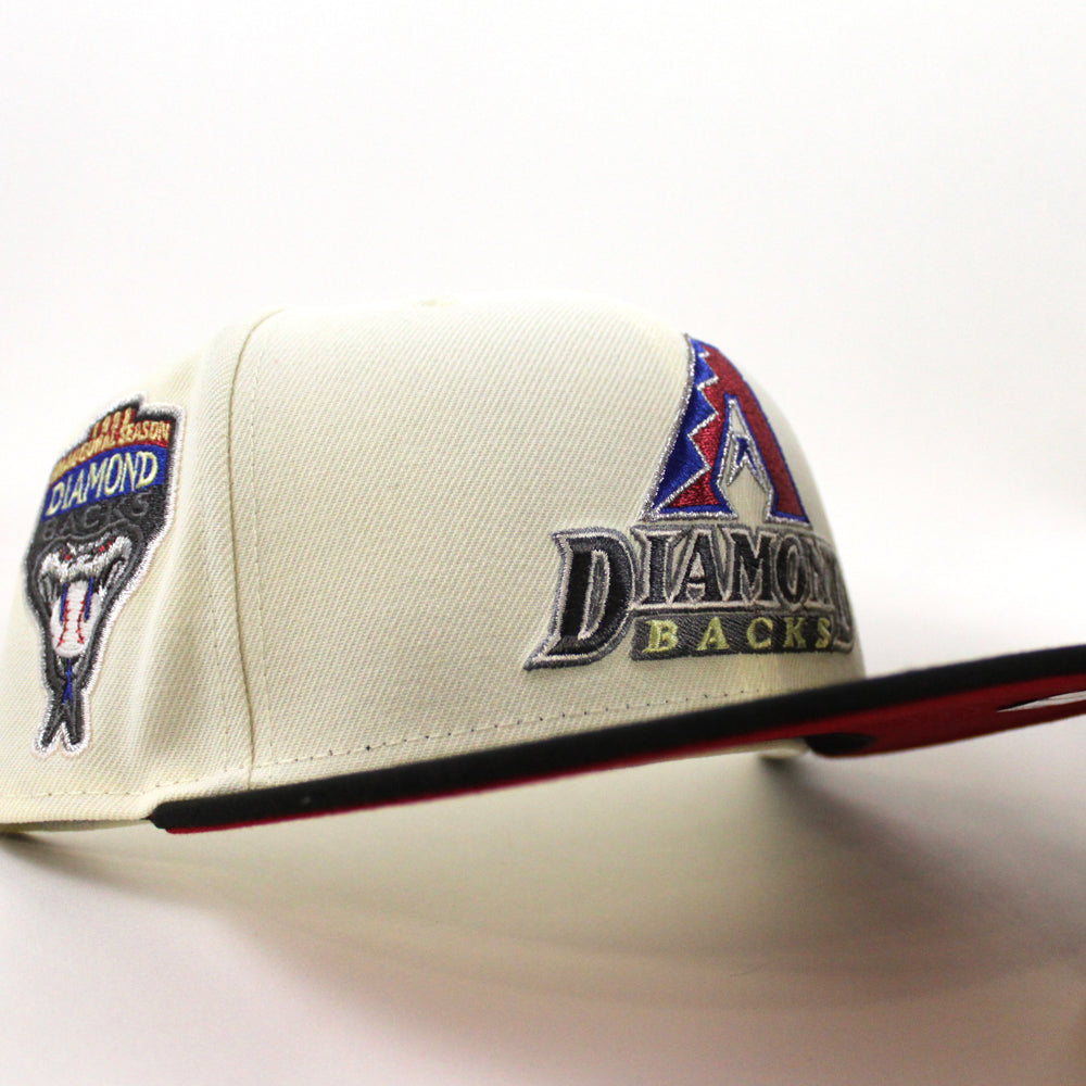Arizona Diamondbacks 1998 Inaugural Season New Era 59FIFTY Fitted Hat (Chrome White Black Red Under BRIM) 8