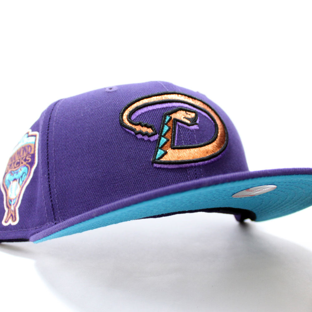 Arizona Diamondbacks (Purple) 1998 Inaugural Season New Era 59FIFTY Fitted (Teal Under Visor)