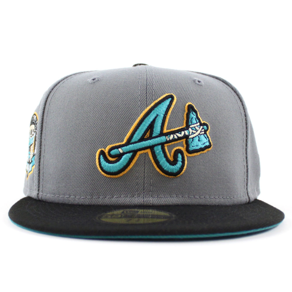 Atlanta Braves 2017 Inaugural Season New Era 59Fifty Fitted Hat (Graphite  Gray Turquoise Under Brim)