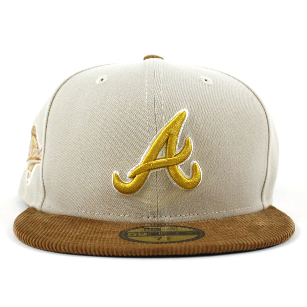 braves fitted hat brown