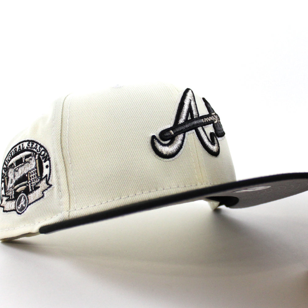 Atlanta Braves Inaugural Season 2017 New Era 59Fifty Fitted Hat (Chrome  White Black Gray Under Brim)