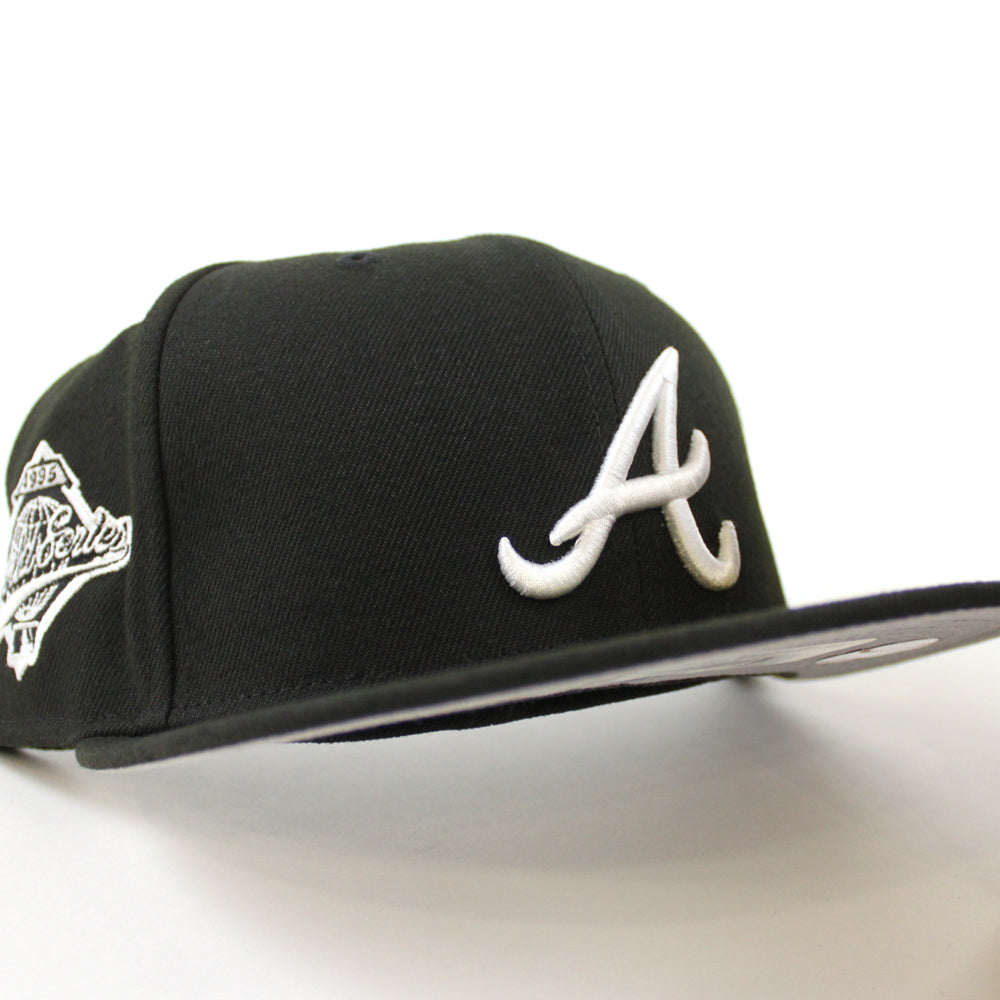 Atlanta Braves Fitted New Era 59FIFTY 2021 World Series Black White Cap Hat  Grey UV